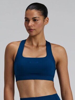 Women's Stamina-V™ Square Neck Run Bra - Ink Blue Size Medium
